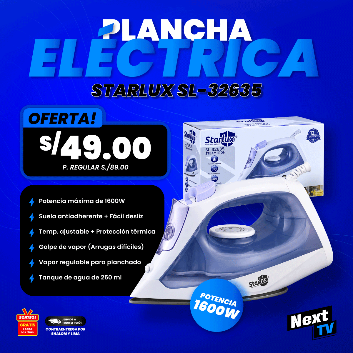 PLANCHA ELÉCTRICA SL-32635 - L778