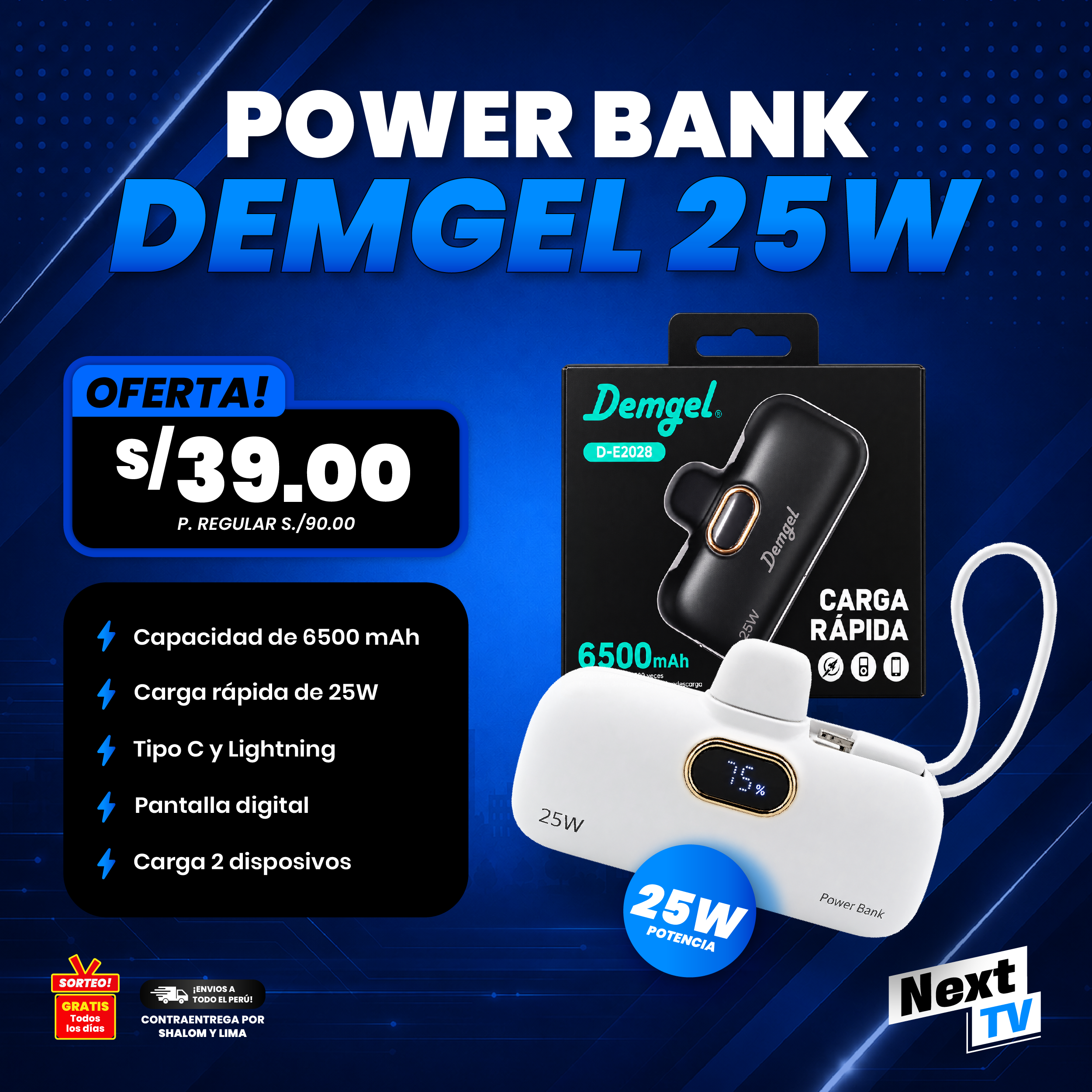 POWER BANK DEMGEL 25W