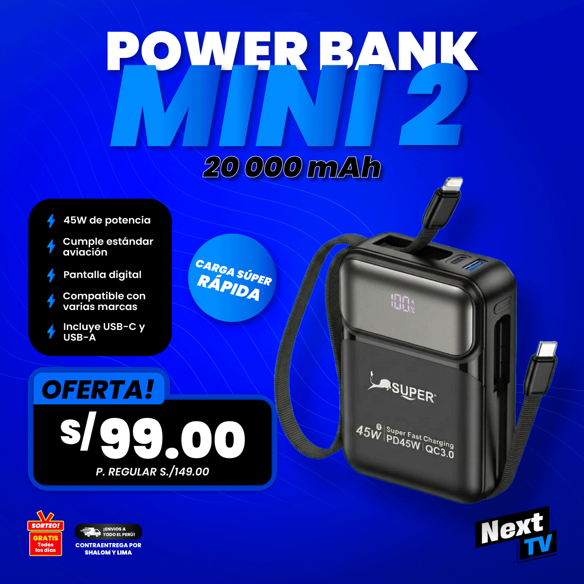 POWER BANK MINI 2 – 20,000 mAh