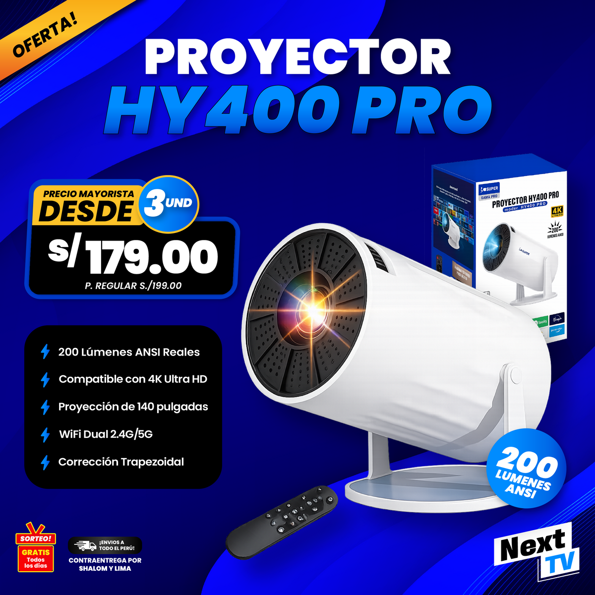 PROYECTOR HY400 PRO - PRECIO MAYORISTA