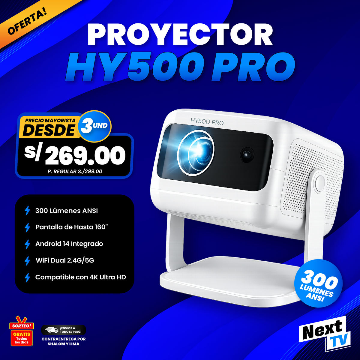 PROYECTOR HY500 PRO - PRECIO MAYORISTA