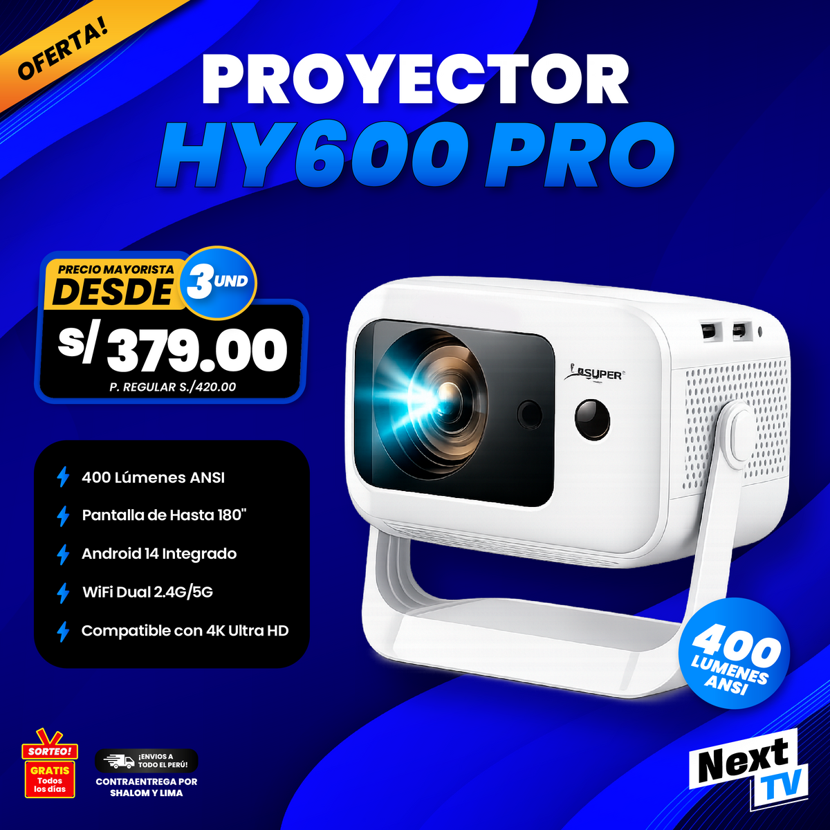 PROYECTOR HY600 PRO - PRECIO MAYORISTA