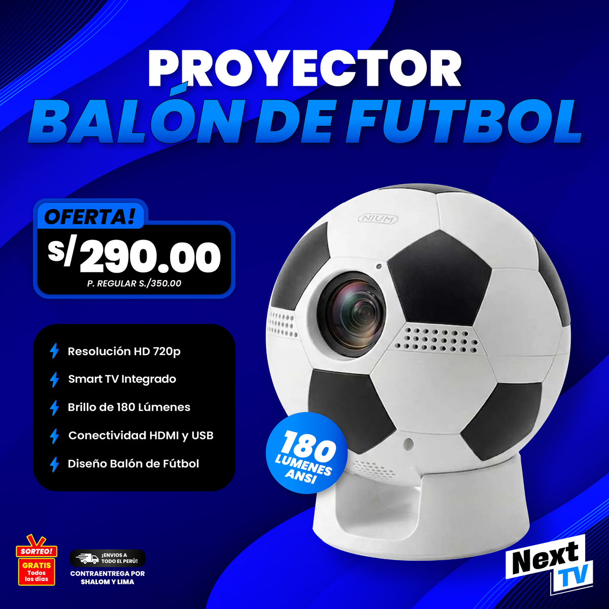 PROYECTOR BALÓN DE FUTBOL