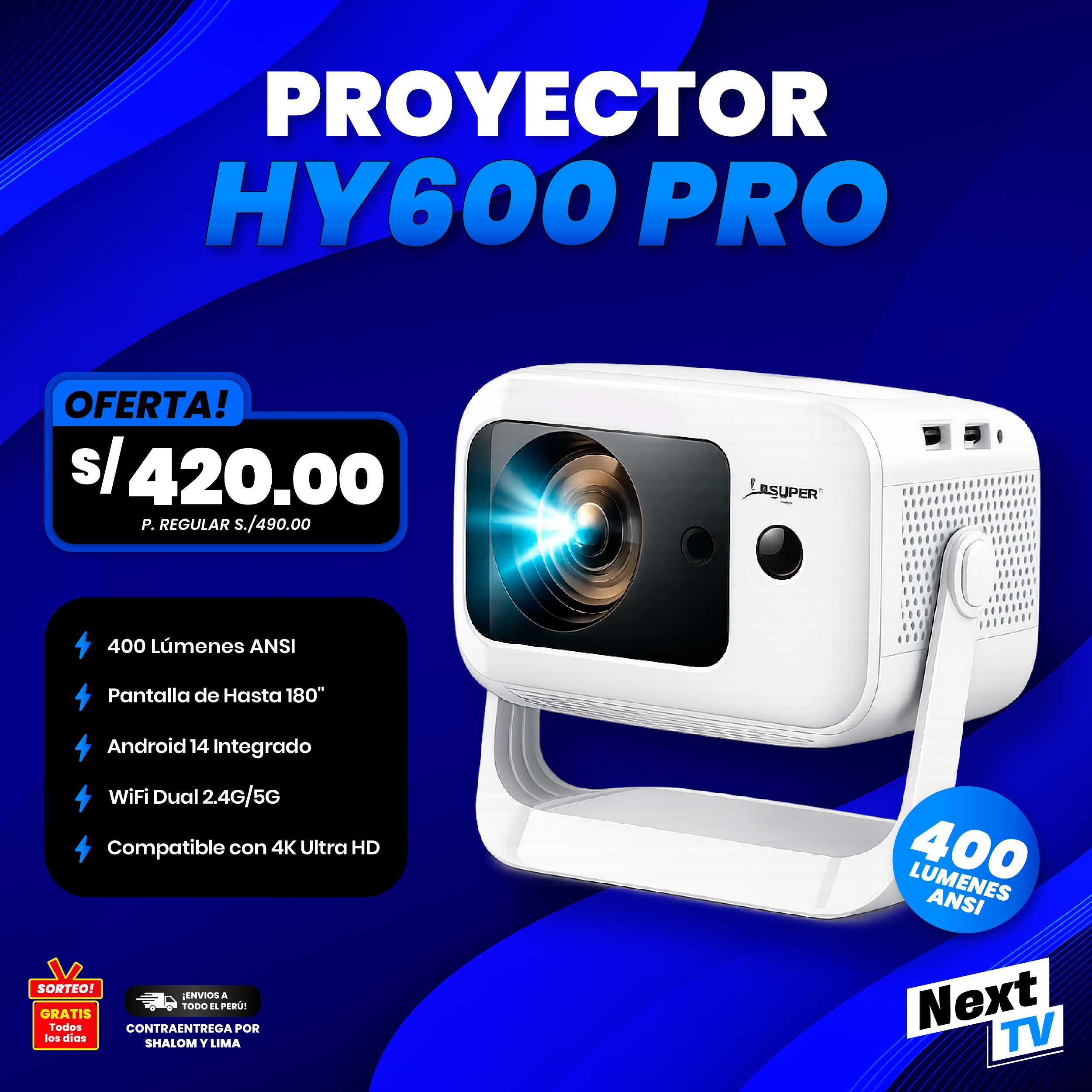 PROYECTOR HY600 PRO