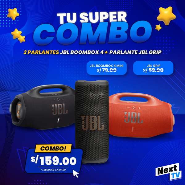 SUPERCOMBO 2 PARLANTE JBL BOOMBOX 4 MINI + GRIP