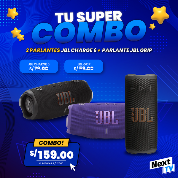SUPERCOMBO 2 PARLANTE JBL CHARGE 6 + GRIP
