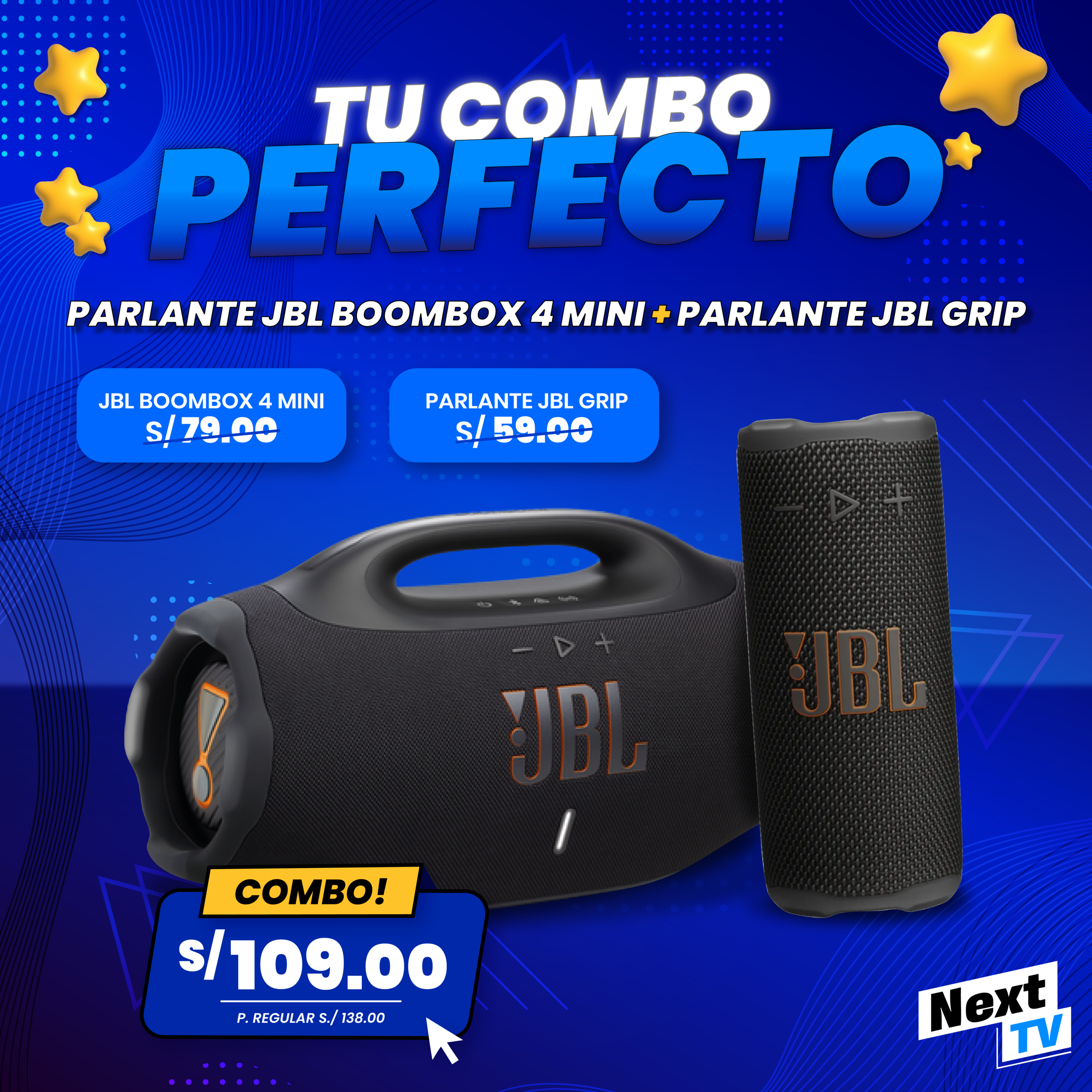 COMBO PARLANTE JBL BOOMBOX 4 MINI + GRIP