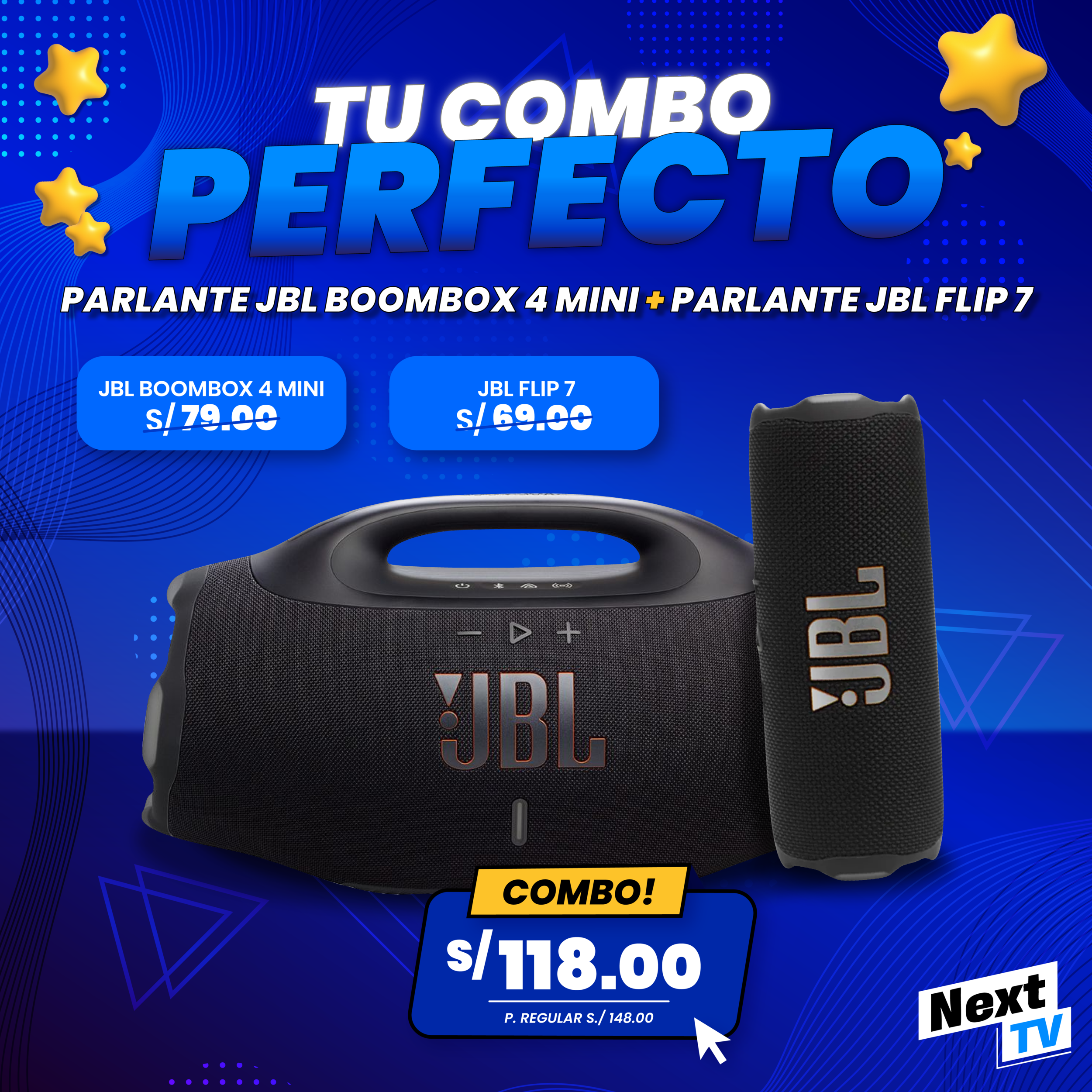 COMBO PARLANTE JBL BOOMBOX 4 MINI + FLIP 7