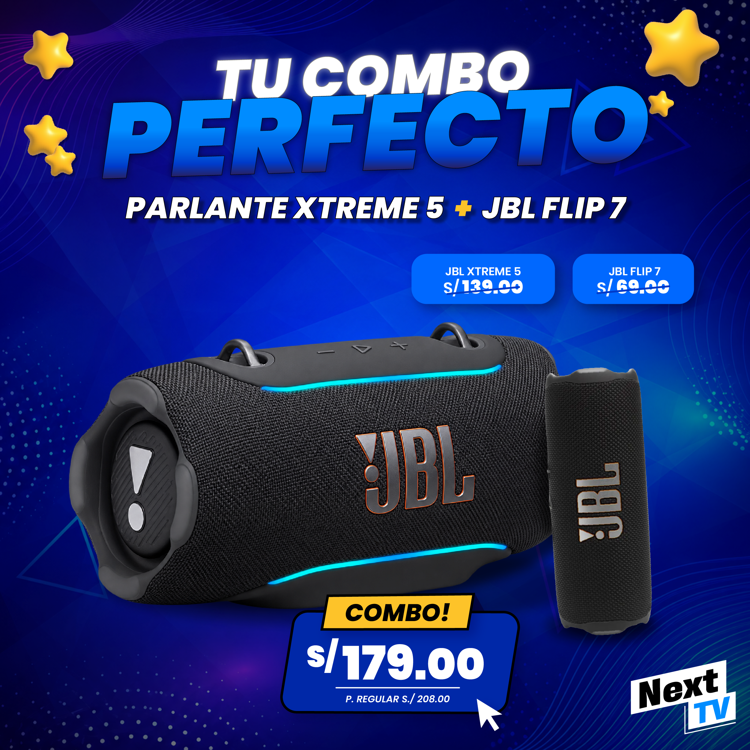 COMBO PARLANTE JBL XTREME 5 + FLIP 7