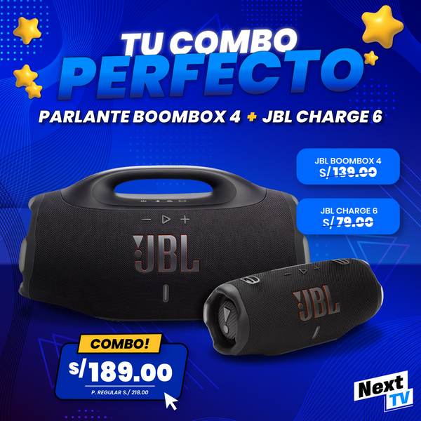 COMBO PARLANTE JBL BOOMBOX 4 + CHARGE 6
