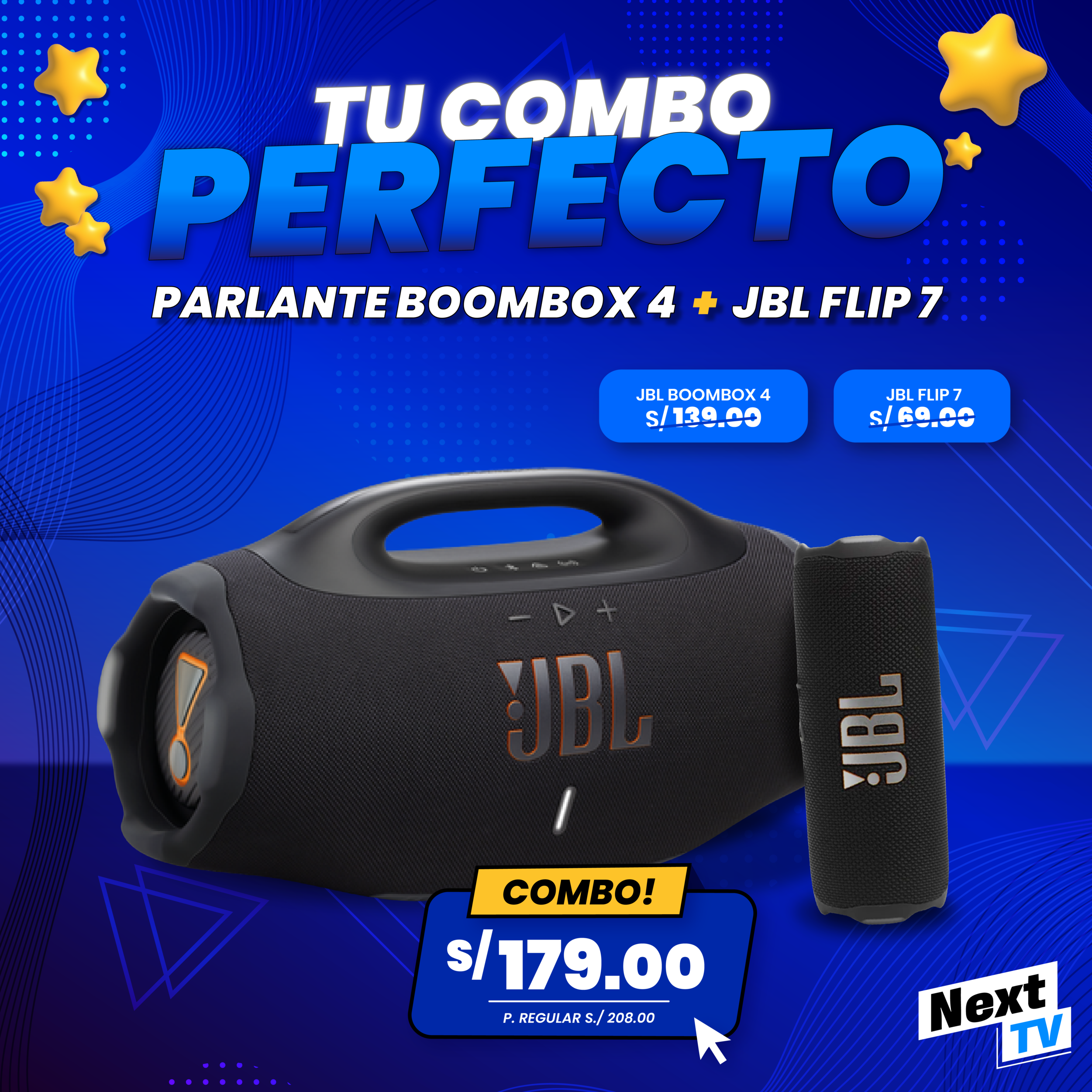 COMBO PARLANTE JBL BOOMBOX 4 + FLIP 7
