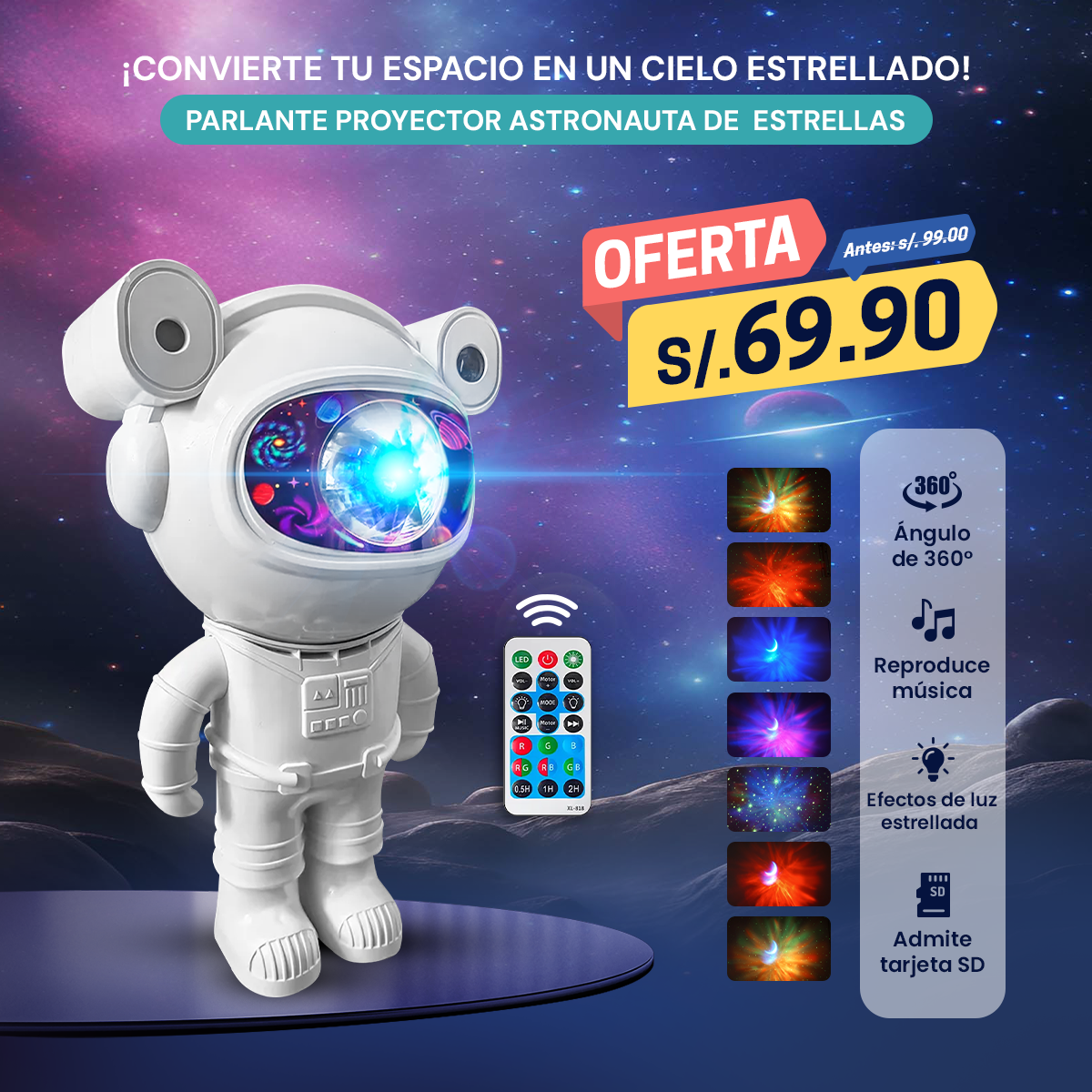 Proyector Astronauta 360