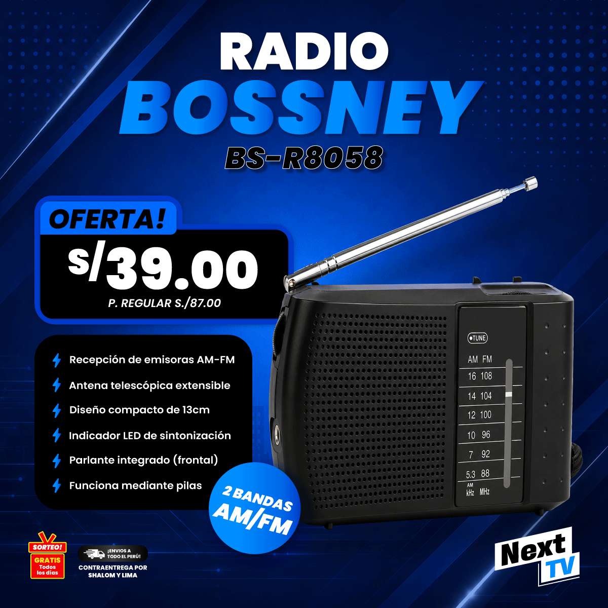 RADIO BOSSNEY BS-R8058 - P909