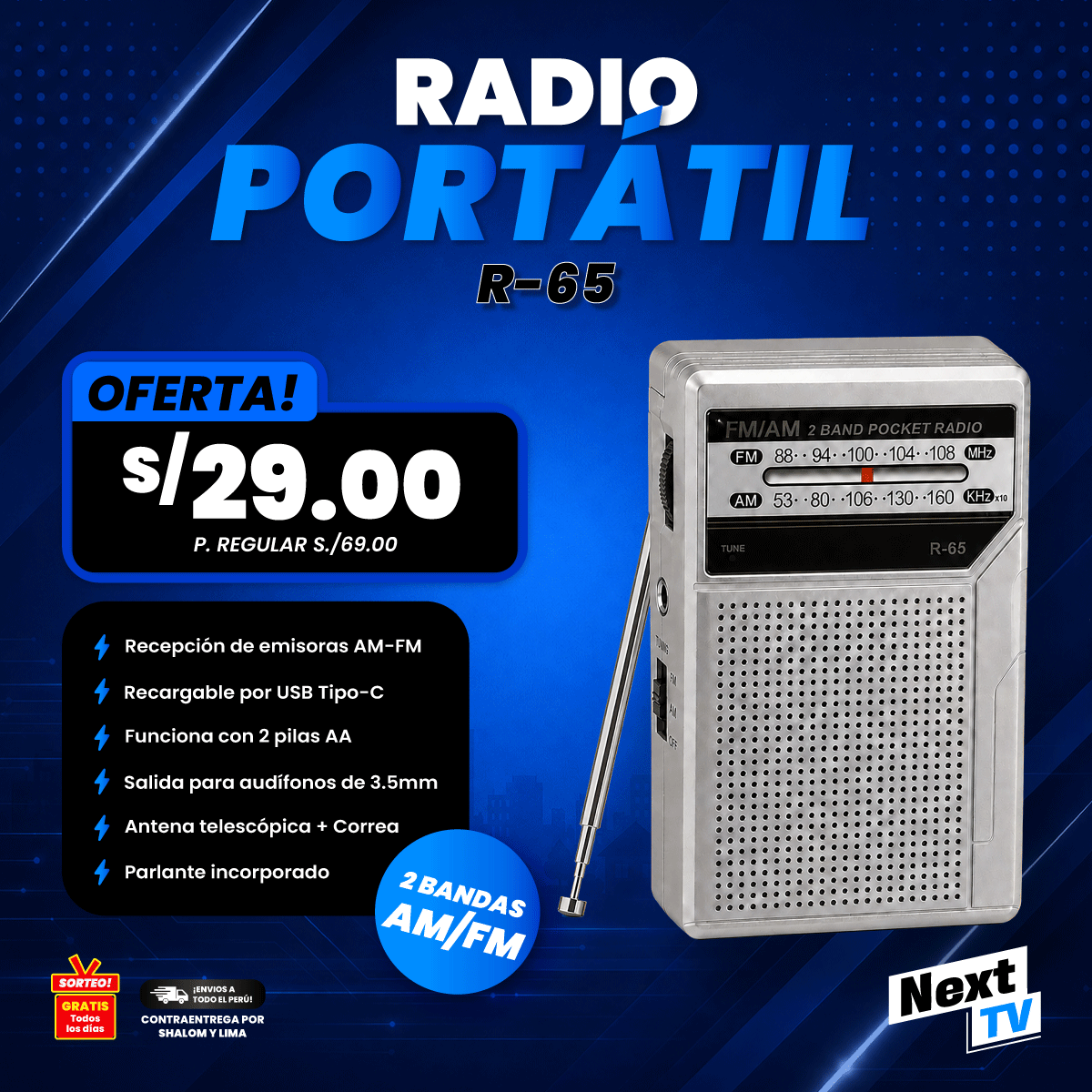 RADIO PORTÁTIL R-65 - P906