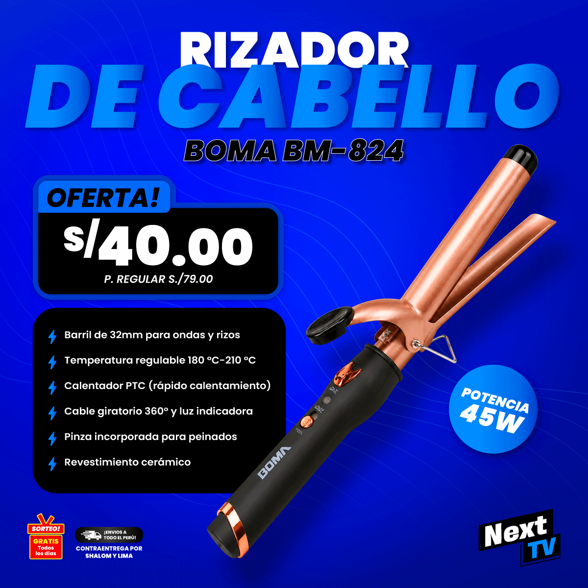 RIZADOR DE CABELLO BM-824 - L186