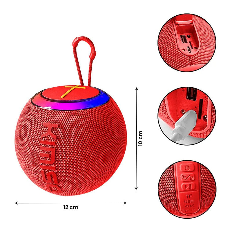 Parlante Bluetooth Kimiso TWS RGB Rojo