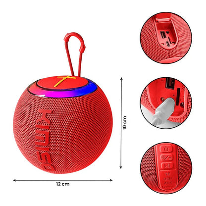 Parlante Bluetooth Kimiso TWS RGB Rojo
