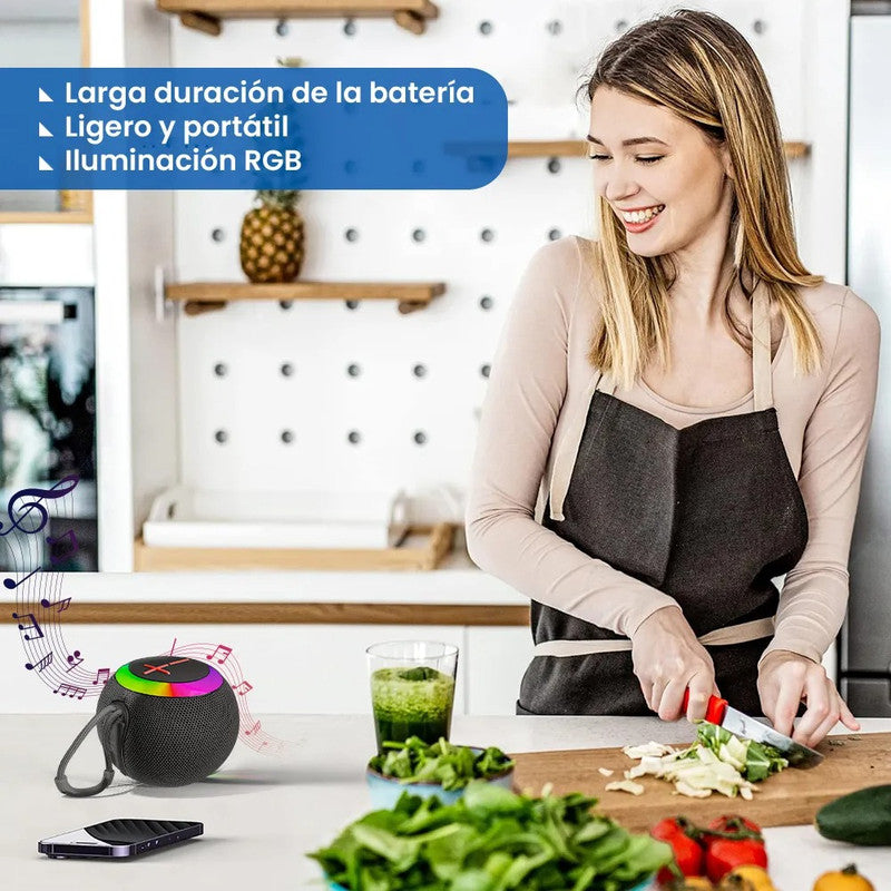Parlante Bluetooth Kimiso TWS RGB Rosado