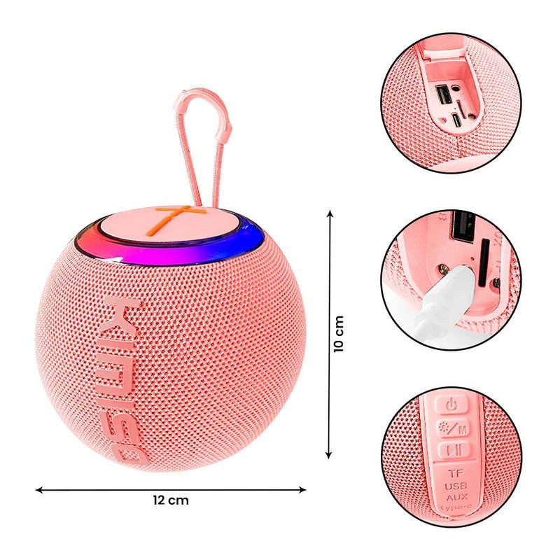 Parlante Bluetooth Kimiso TWS RGB Rosado