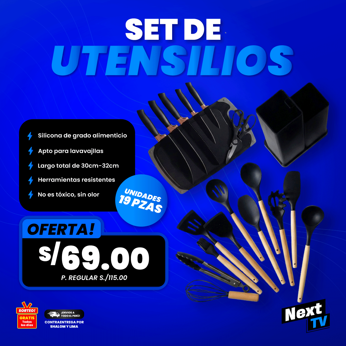 SET DE UTENSILIOS DE COCINA 18 PIEZAS