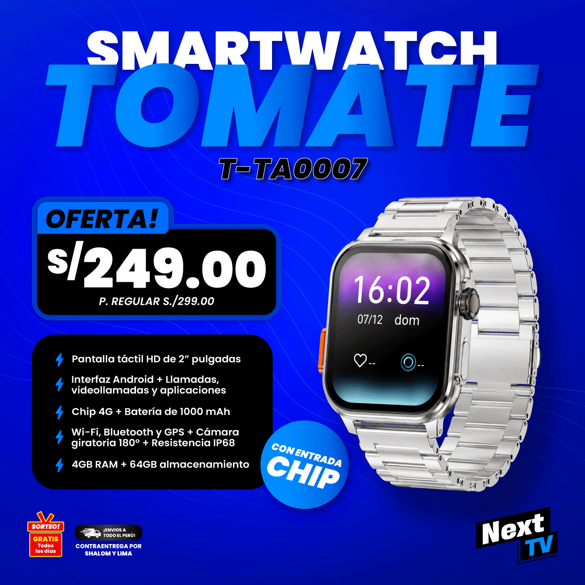 SMARTWATCH TOMATE T-TA0007