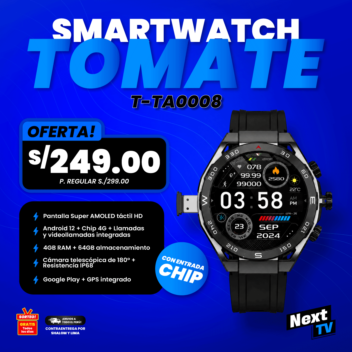 SMARTWATCH TOMATE T-TA0008