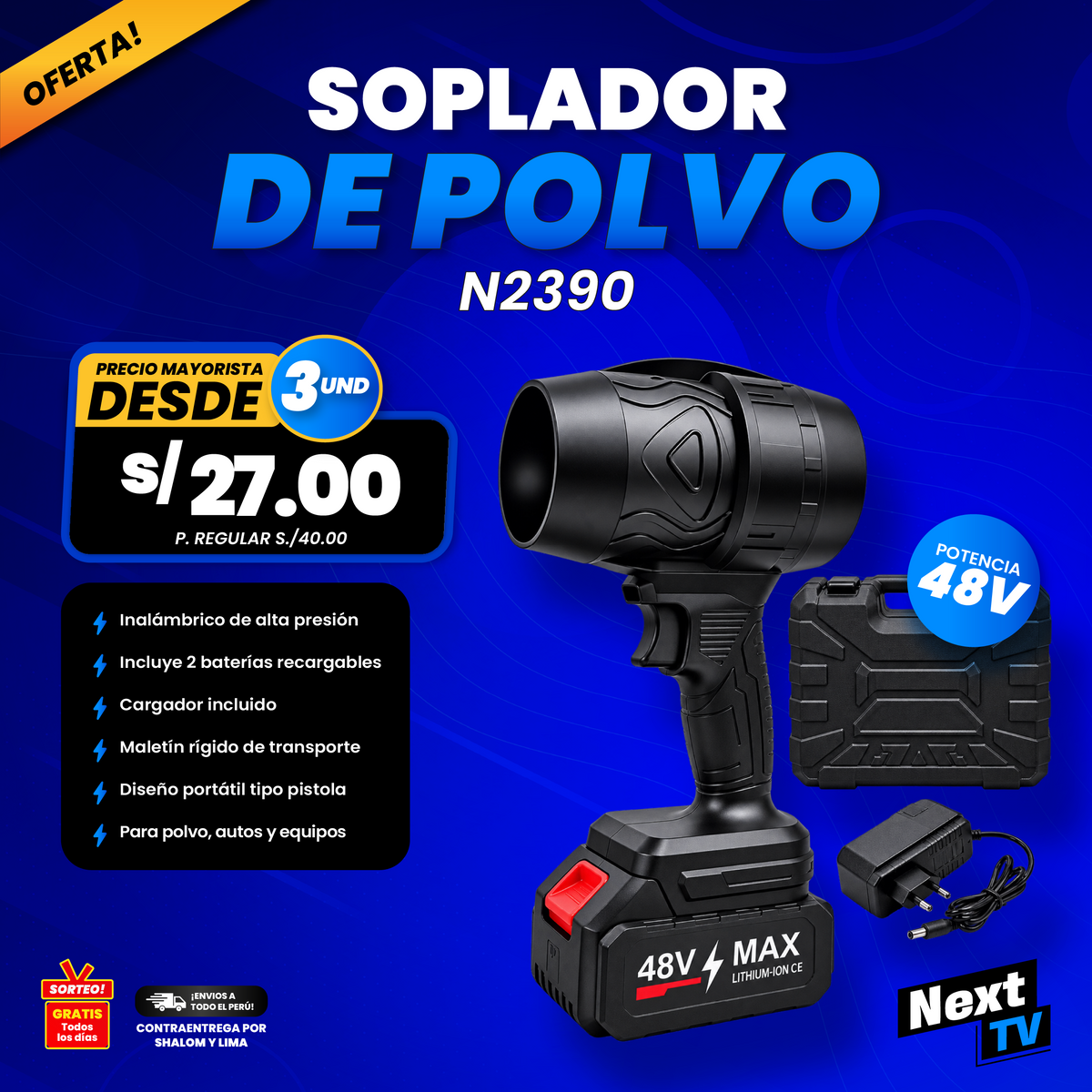 SOPLADOR DE POLVO N2390 - PRECIO MAYORISTA