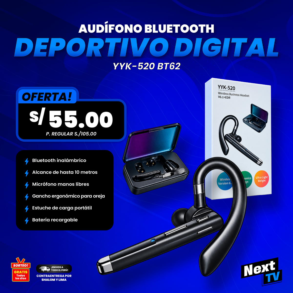 SQ BLUETOOTH DEPORTIVO DIGITAL YYK-520 BT62