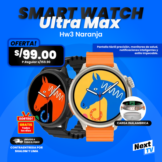 Smart Watch Ultra Max Hw3 Naranja