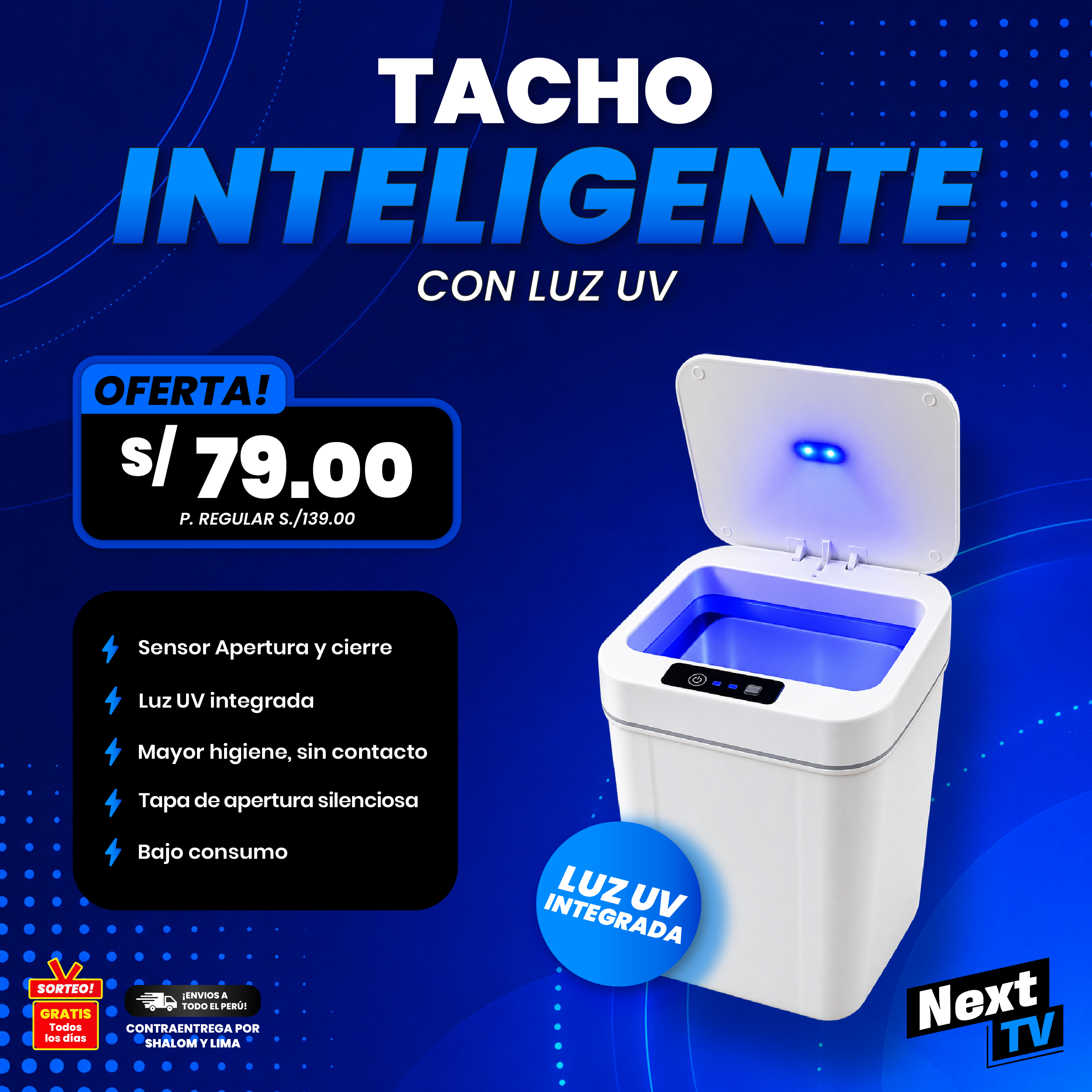 TACHO INTELIGENTE CON LUZ UV