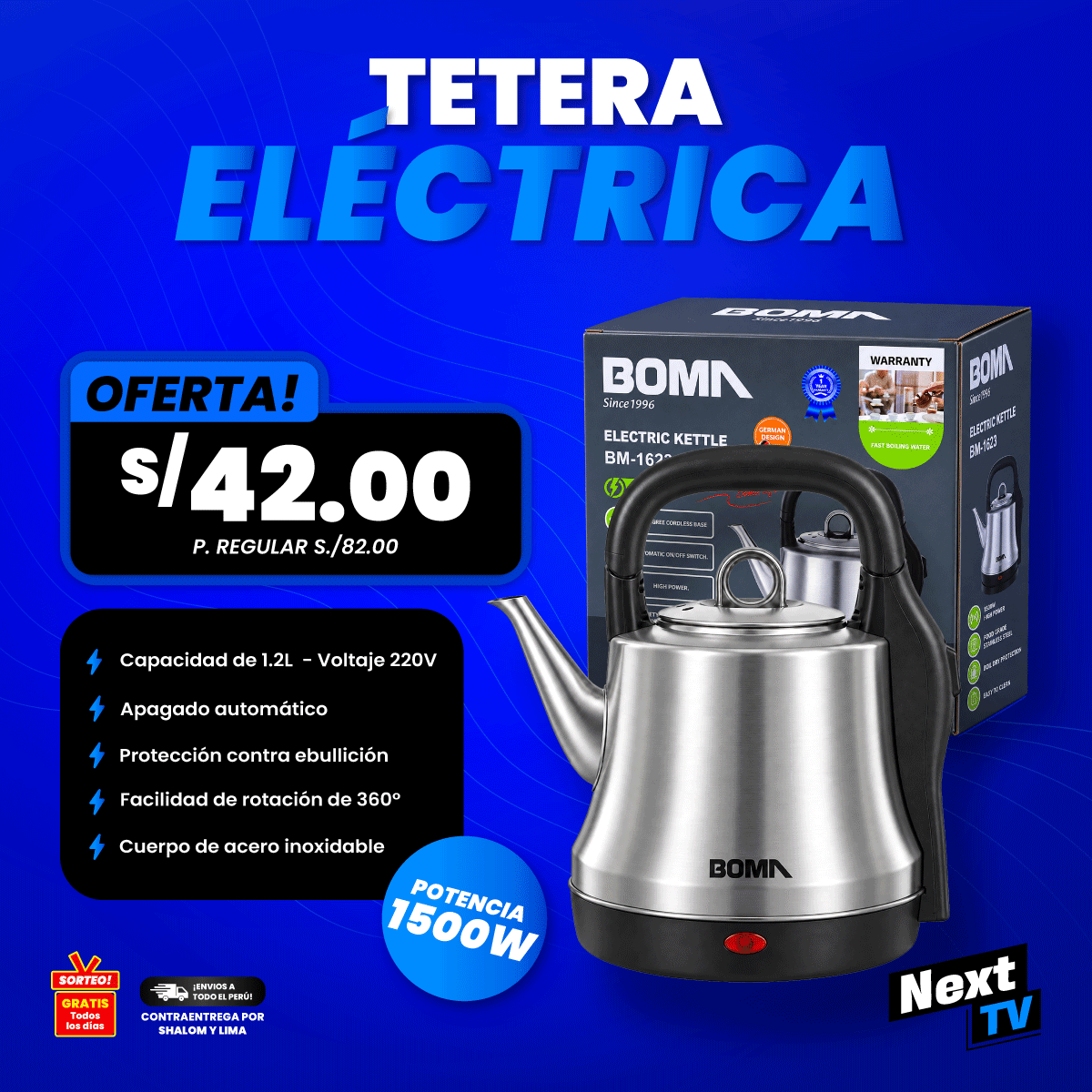 TETERA ELÉCTRICA 1500W BM-1623 - L100