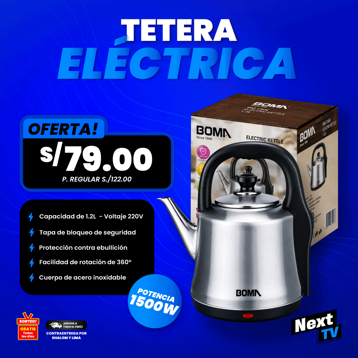 TETERA ELÉCTRICA 4 LITROS 1500W