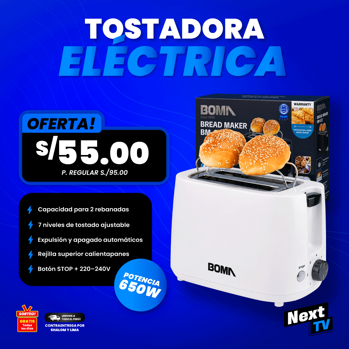 TOSTADORA ELÉCTRICA BM-023 - L454