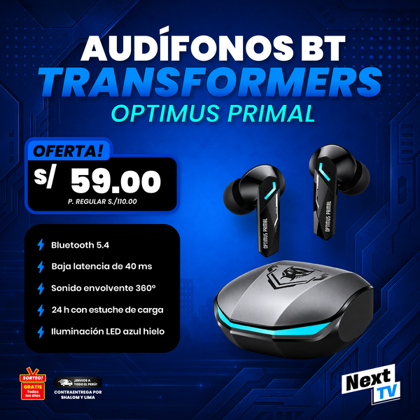 AUDÍFONOS BT TRANSFORMERS OPTIMUS PRIMAL TF-T10