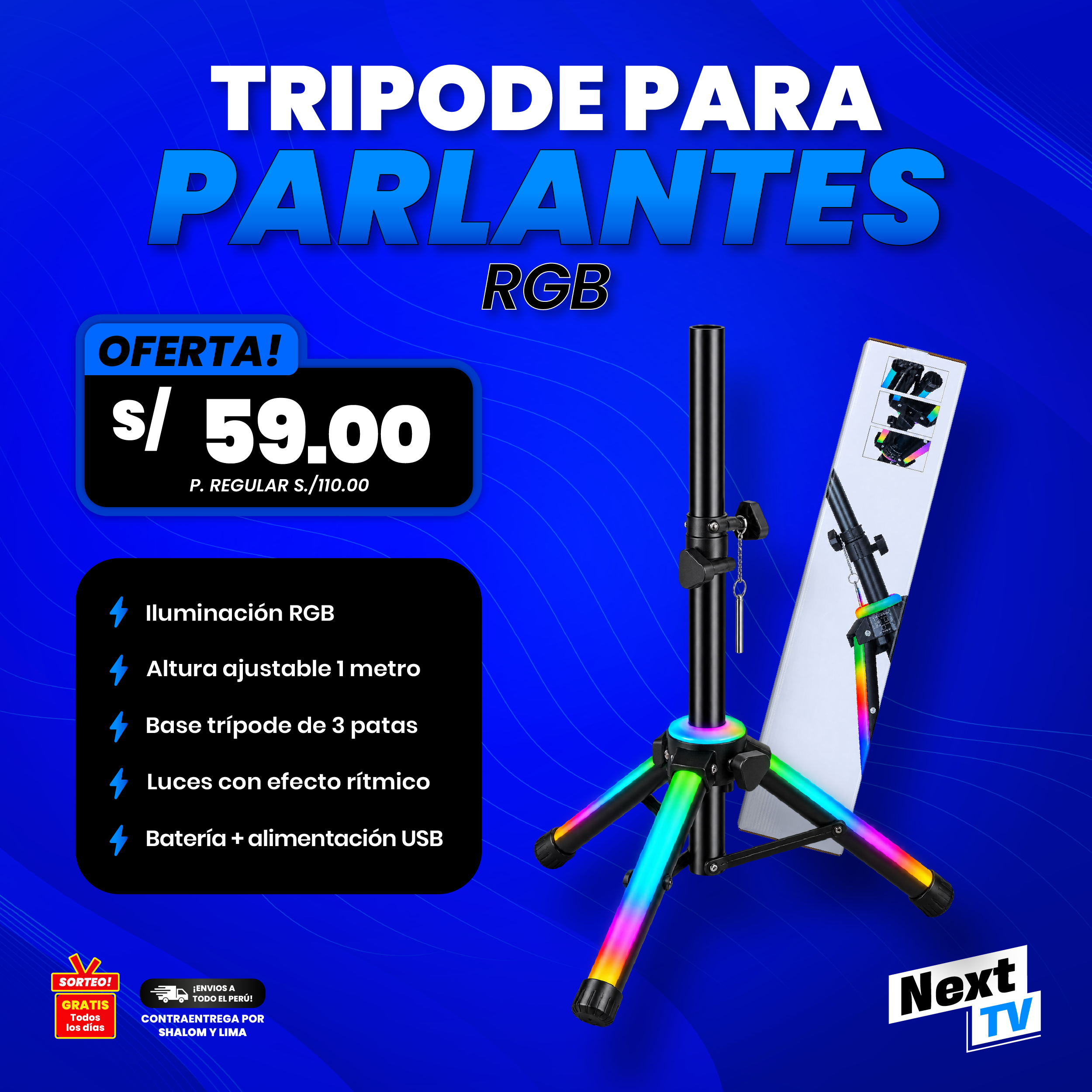 TRIPODE PARA PARLANTES RGB