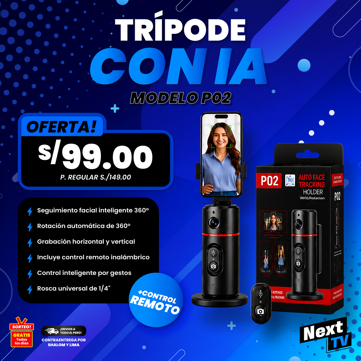 TRÍPODE CON SEGUIMIENTO FACIAL