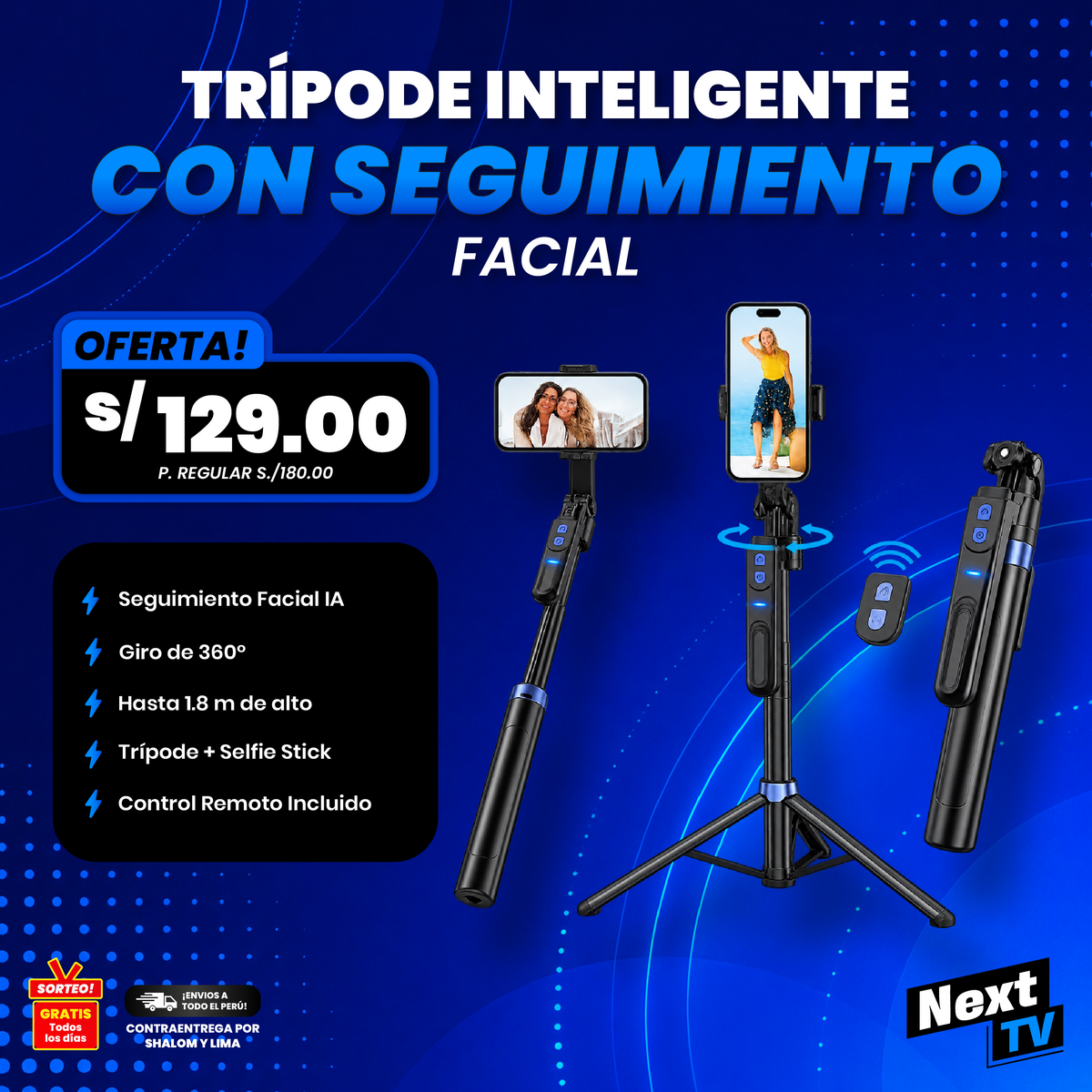 TRÍPODE INTELIGENTE CON SEGUIMIENTO FACIAL