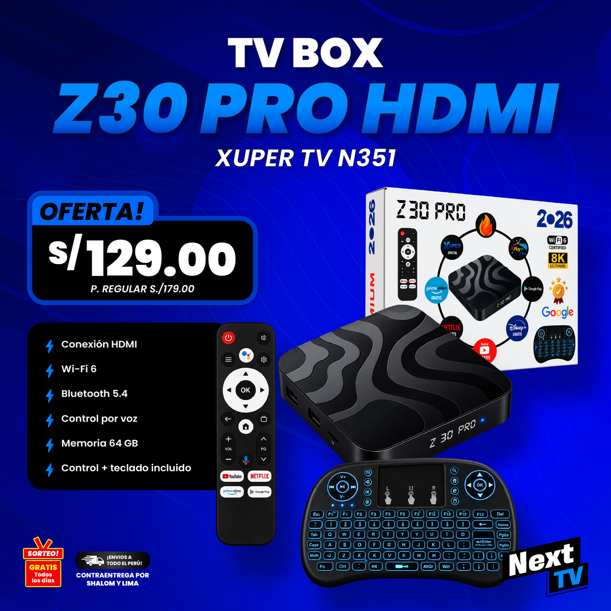 TV BOX Z30 PRO HDMI XUPER TV N351