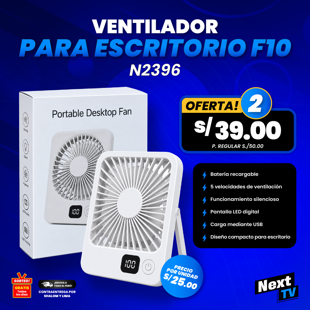 VENTILADOR PARA ESCRITORIO F10 N2396