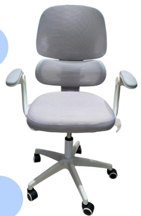 Silla de Oficina con Respaldar Modelo Conejon Color Ploma