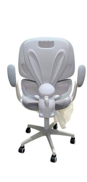 Silla de Oficina con Respaldar Modelo Conejon Color Ploma