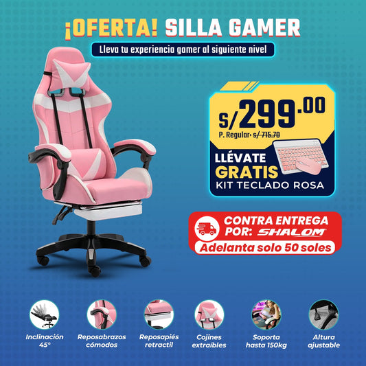Silla Gamer Pro Rosada