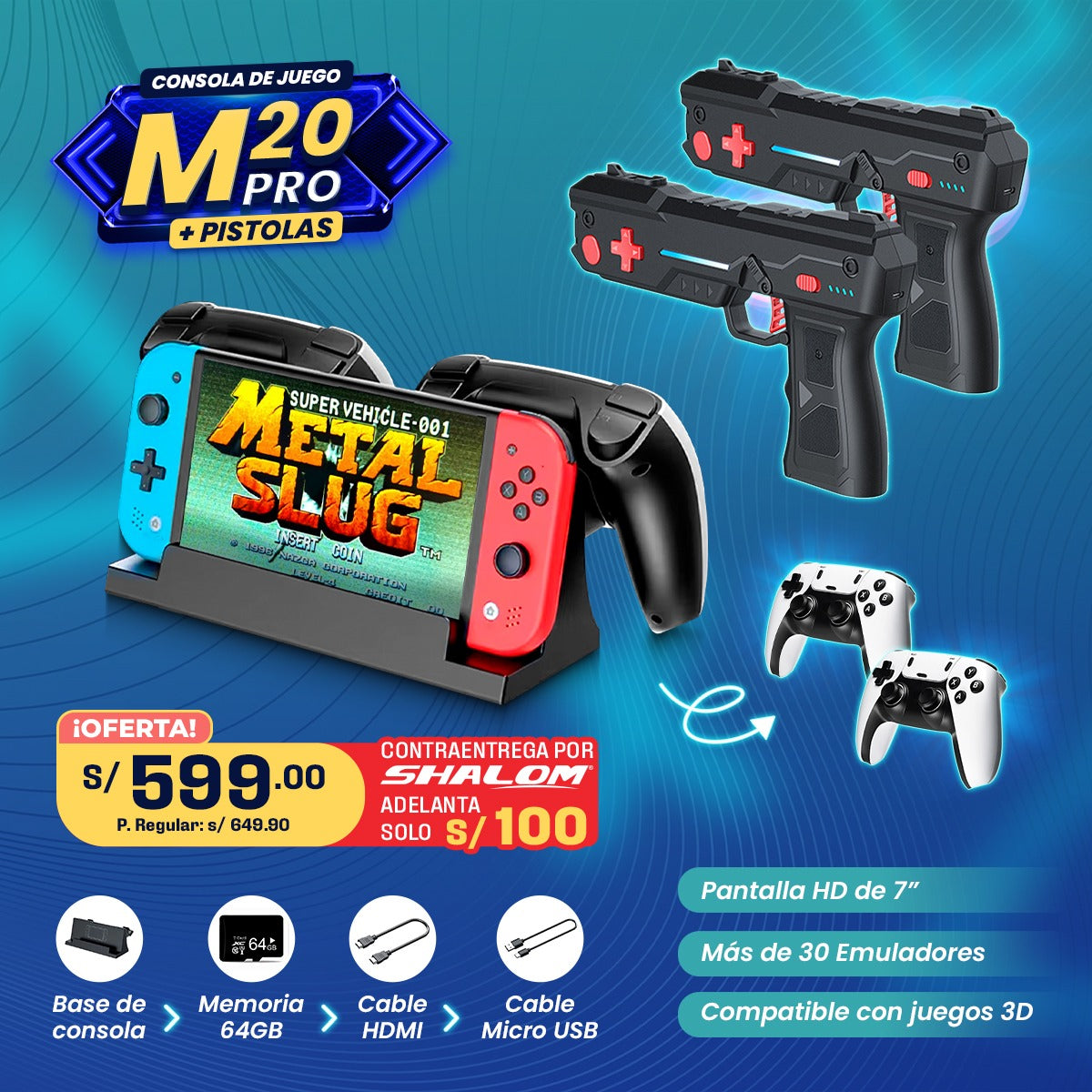 Consola de Juego M20 Pro + Pistolas