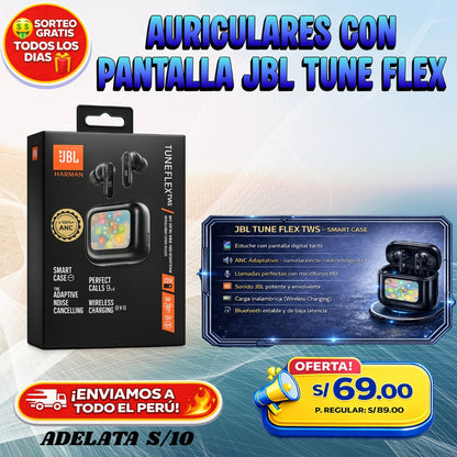 AURICULARES CON PANTALLA JBL TUNE FLEX 🎧