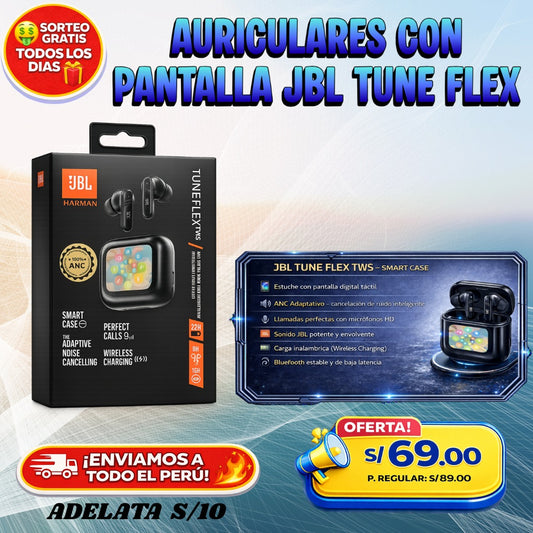 AURICULARES CON PANTALLA JBL TUNE FLEX 🎧