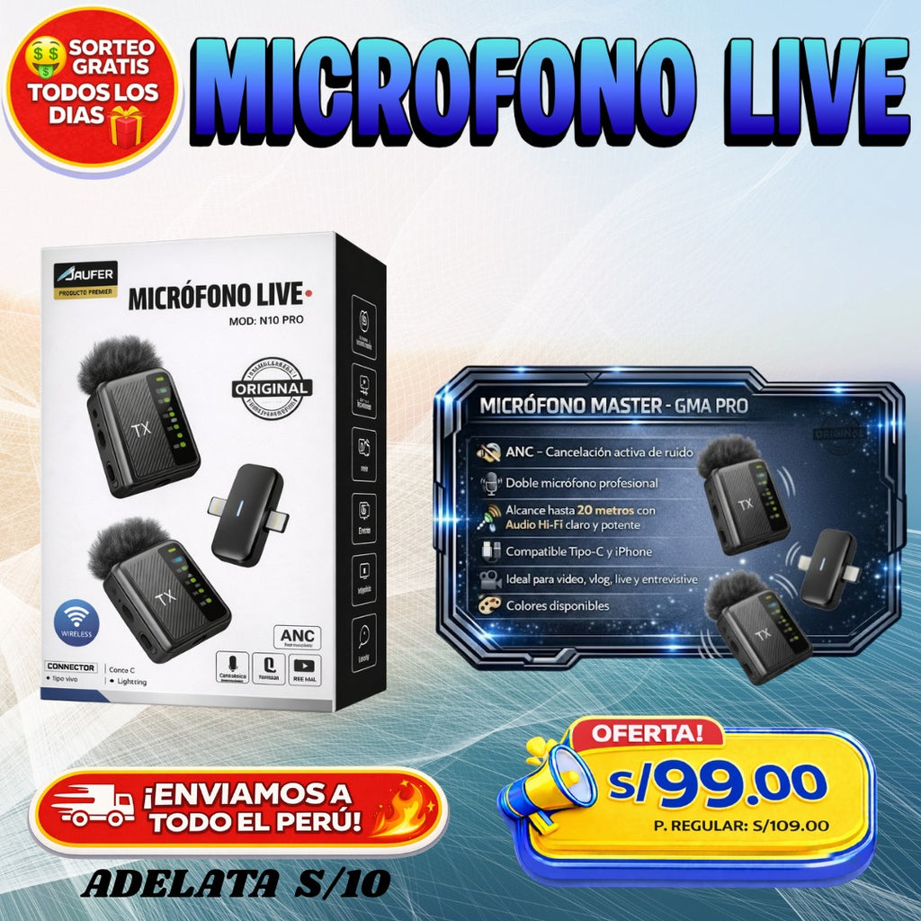 MICRÓFONO LIVE PRO INALÁMBRICO 🎤