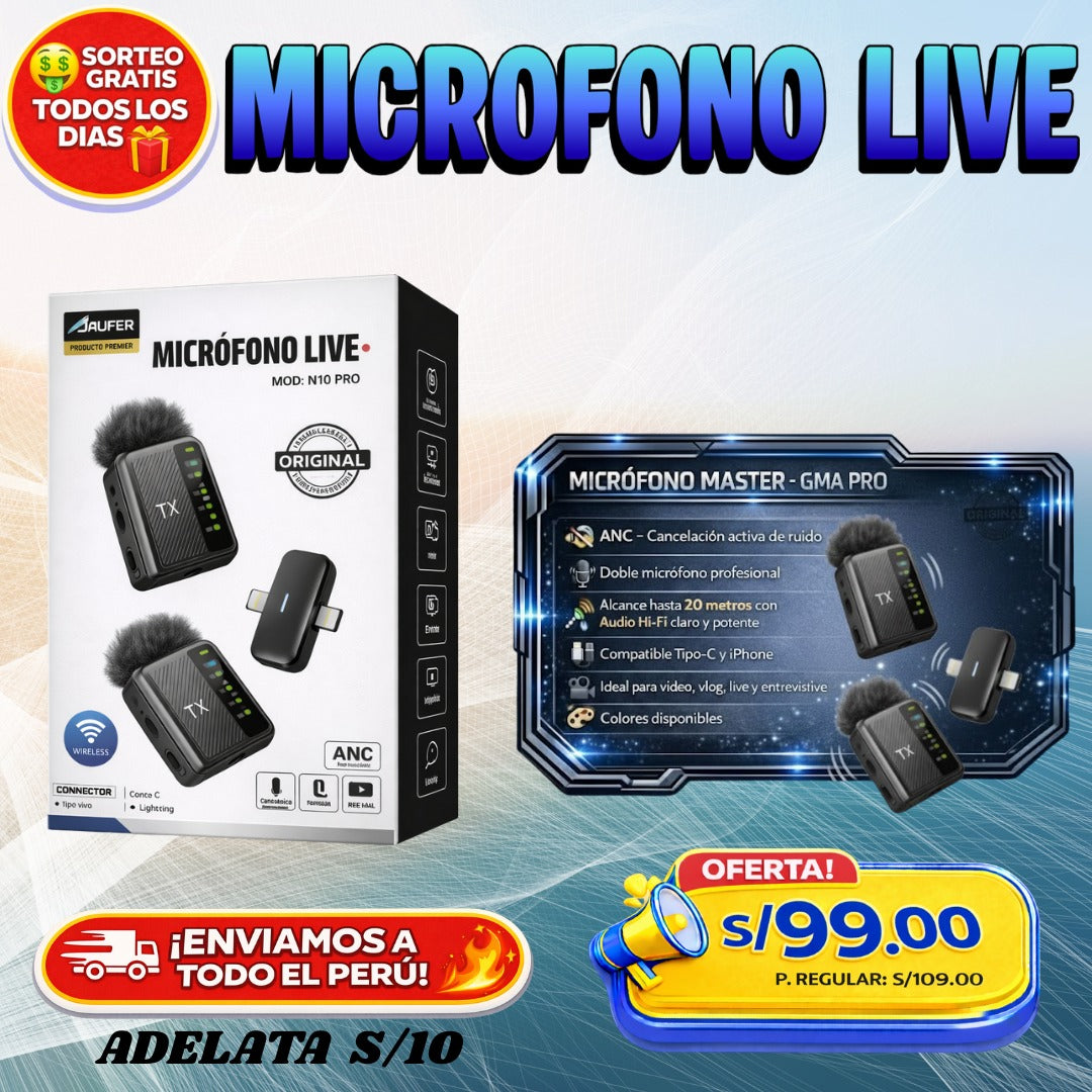 MICRÓFONO LIVE PRO INALÁMBRICO 🎤