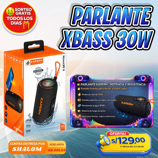 PARLANTE KAPERH XBASS 30W 🔊