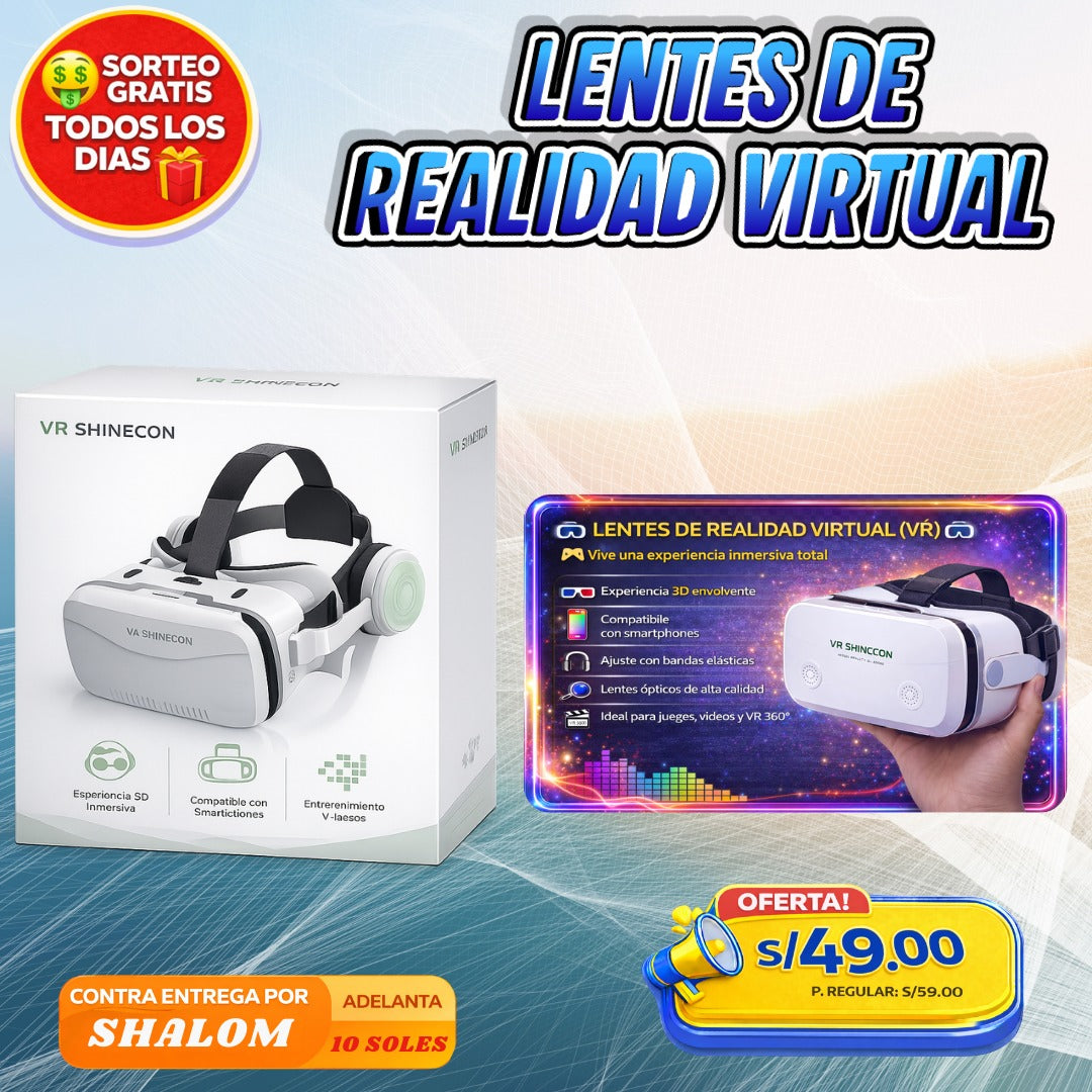 LENTES DE REALIDAD VIRTUAL VR SHINECON  🥽