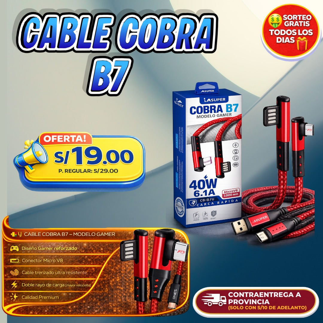 CABLE COBRA B7 – MODELO GAMER ⚡🐍